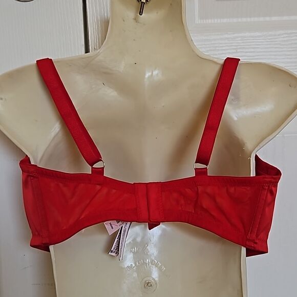 Victoria's Secret Women's Underwire Push-Up Without Padding Bow Bra Red 34DDD - Picture 3 of 16